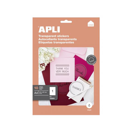 POCH.10F. ETQ TRANSPARENT BRILLANT JET A4 10053