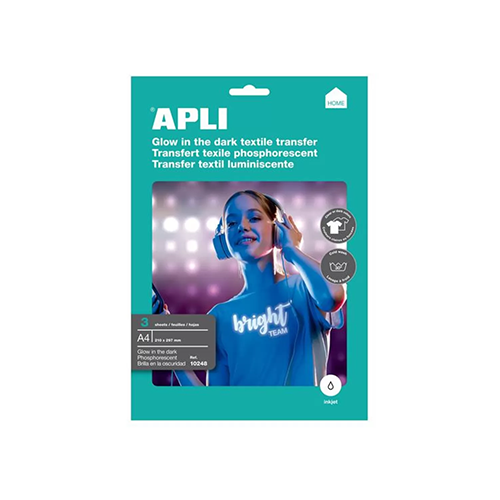 Transfert tshirt Fluo 3f. A4 APLI