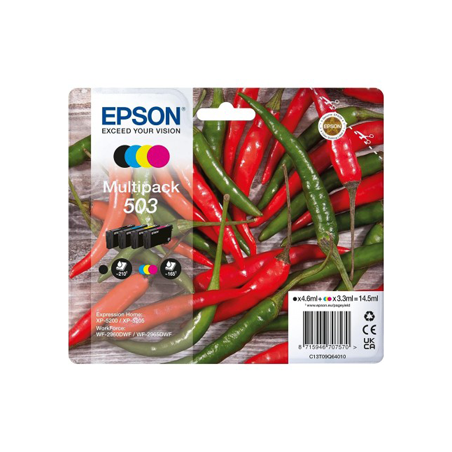 Epson 503, Rendement standard, 4,6 ml, 3,3 ml, 210 pages, 4 pièce(s), Multi pack