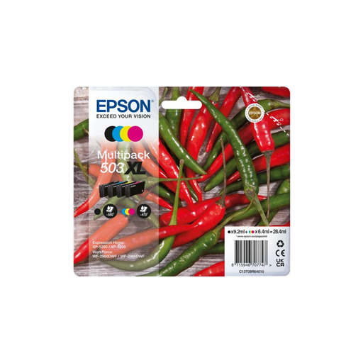 Epson 503XL,Piments Pack 4 cart. (XL), 9,2 ml, 6,4 ml, 550 pages