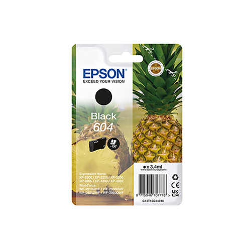 Cartouche d'encre noire d'origine Epson 604 - C13T10G14010