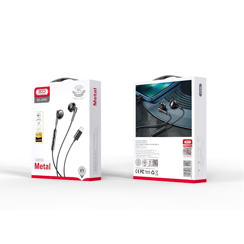 XO wired earphones EP61 Lightning Bluetooth black