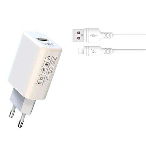 XO Chargeur L85D 18W + câble Lightning - Charge rapide - Protection contre les s