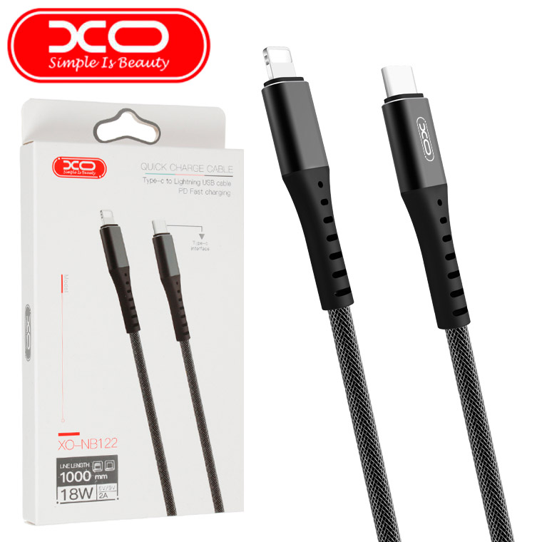 XO cable PD NB122 USB-C - Lightning 1,0 m black