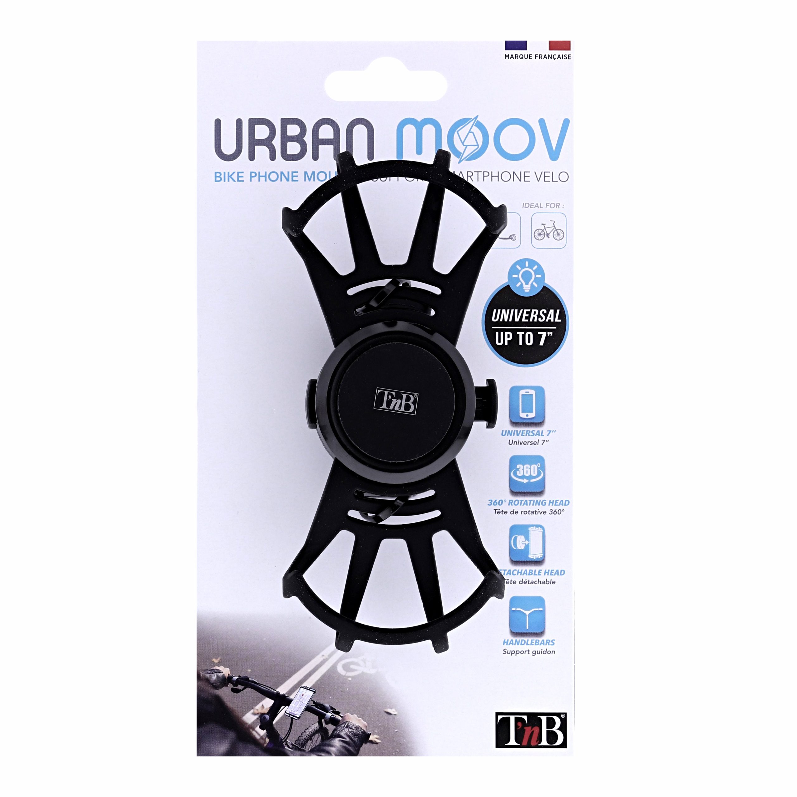 TNB Support smartphone vélo/trottinette détachable rotatif