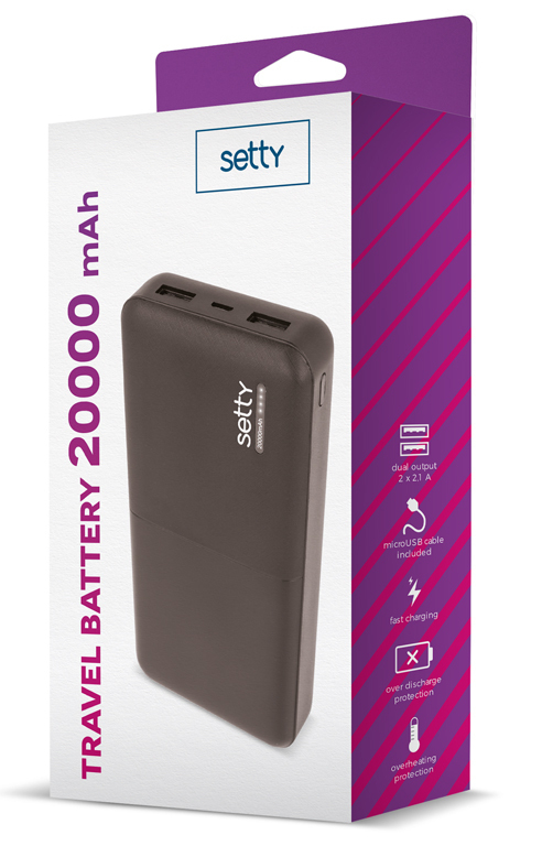 Batterie externe Setty 20000 mAh SPB-20 noir