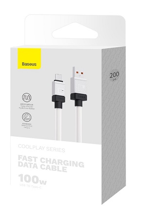 Baseus cable CoolPlay USB - USB-C 2m 100W white