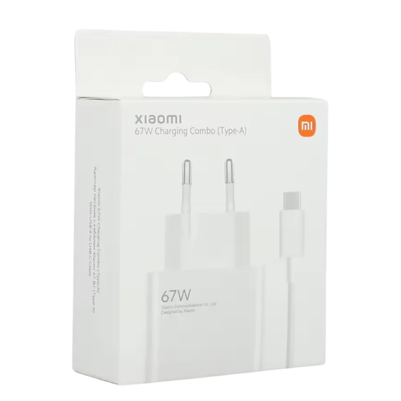 Chargeur Mural Xiaomi 67W HyperCharge Combo pour Smartphone USB-A 67W + Câble -