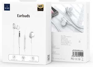 Écouteurs filaires WIWU EB310 jack 3,5 mm blanc