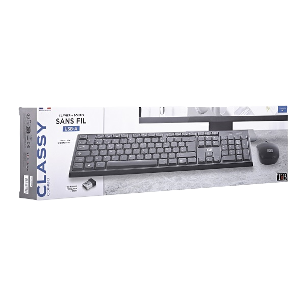 TnB CLASSY - COMBO CLAVIER / SOURIS SANS FIL - NOIR