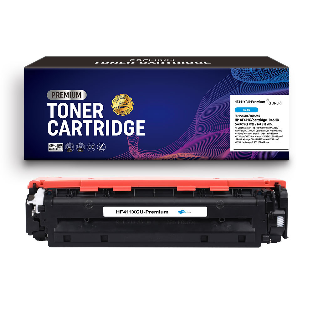 HF411XCU-Premium Compatible pour CF411X/cartridge 046HC(410X) Cyan Toner cartrid