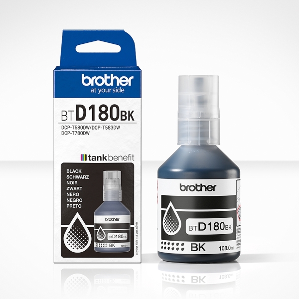 Bouteille d'encre noire d'origine Brother BTD180BK - BTD180BK
