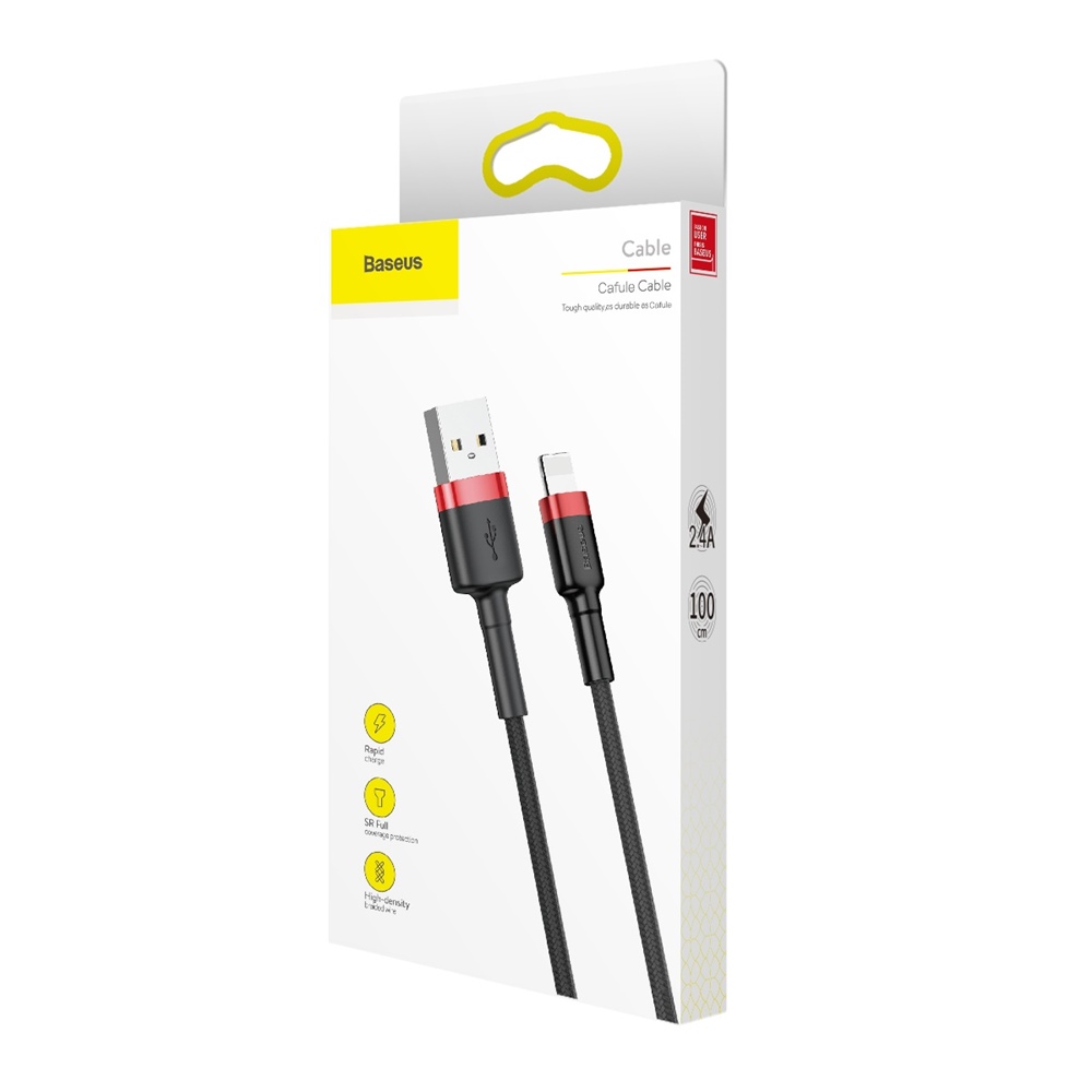 Baseus cable Cafule USB-Lightning 1,0 m 2,4A red-black