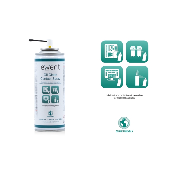 Spray nettoyant pour contacts Ewent - 200 ml - À base d'huile - Ambre clair